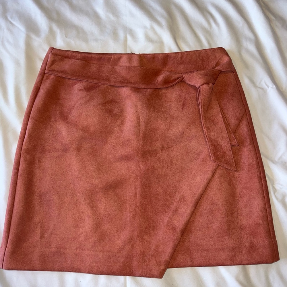 Pink Suede Skirt